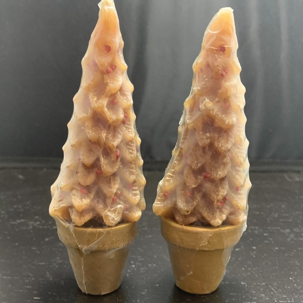 Set of 2 Vintage Christmas Tree Candles